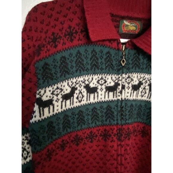 Vintage ALPS Womens Wool Sweater Size Small Reindeer Full Zip 36" Chest - Picture 8 of 9